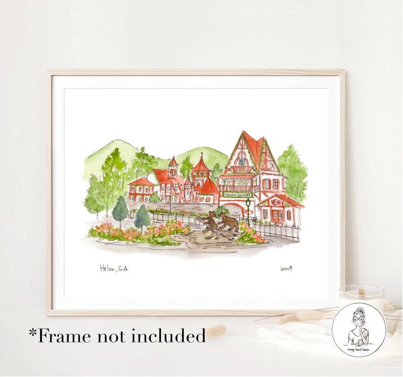 Helen, Georgia, North Georgia Mountains, Oktoberfest, Alpine Village Art 8x10 or 11x14 gallery wall print image 3