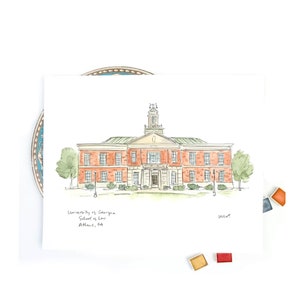 University of Georgia School of Law Illustration, Graduation Gift, Archival Quality 8x10 or 11x14