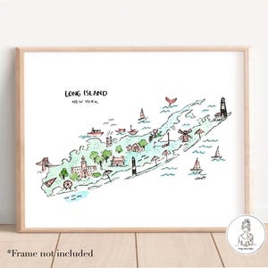 Long Island New York Kunstdruck, personalisiert mit Ihrem Lieblingsort, Umzugsgeschenk, 8x10, 11x14 oder 16x20 print
