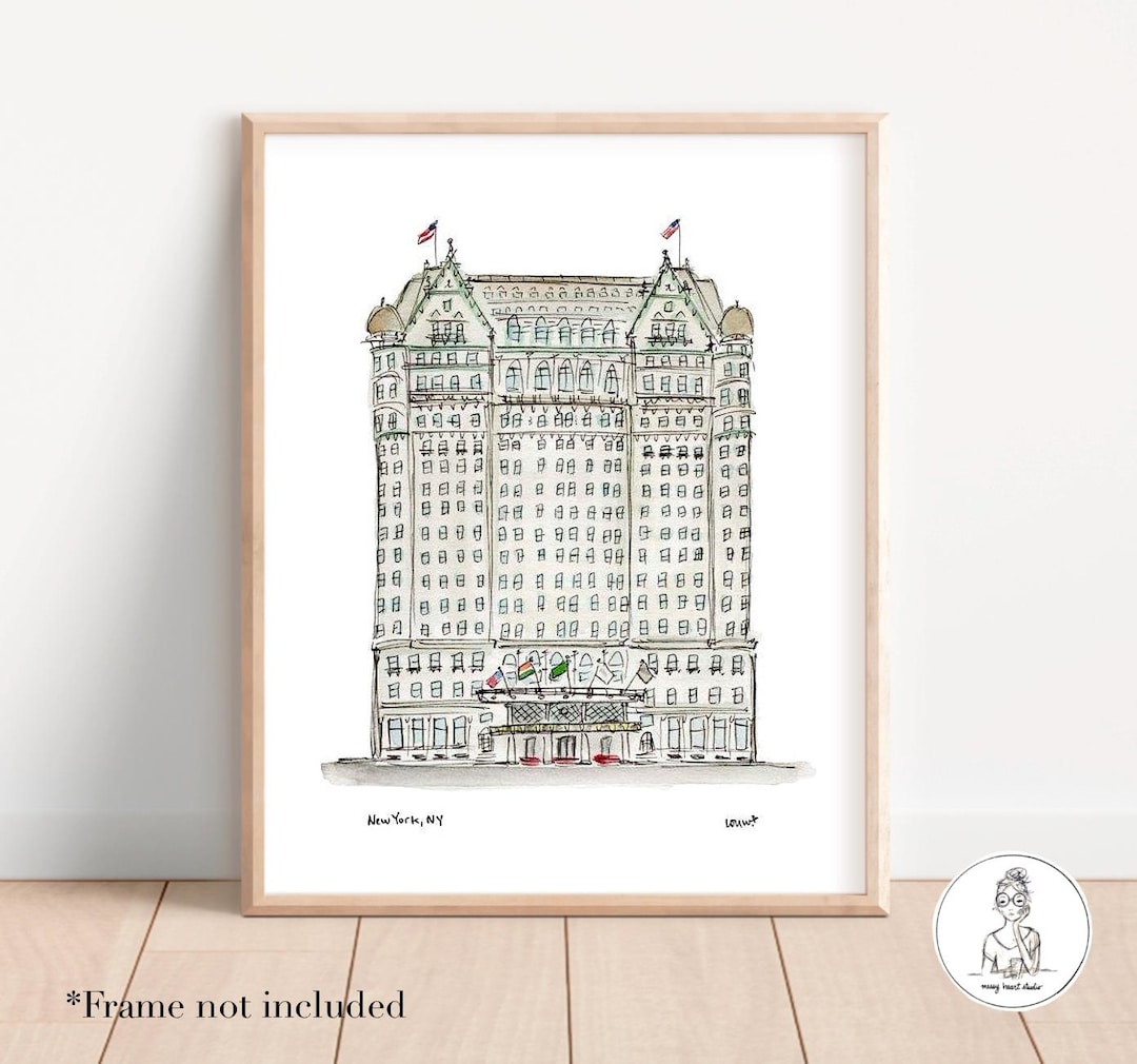 The Plaza Hotel, New York City Watercolor and Ink Art Print, NYC Art, Gallery Wall, 8x10, 11x14 ...