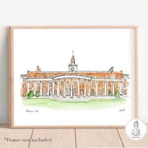 Macon, GA - Campus Art (Law). Watercolor and Ink, Gallery Wall, Graduation Gift, Archival, 8x10, 11x14 or 16x20 Print