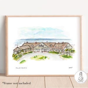 Kiawah Island, SC - Resort. Watercolor and Ink. Archival Quality 8x10, 11x14 or 16x20 print