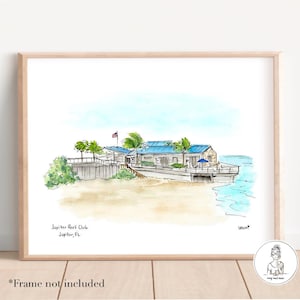 Jupiter Reef Club Resort, South View, Jupiter Florida Vacation, Personalized Gallery Wall Art, watercolor print, 8x10, 11x14 or 16x20 print