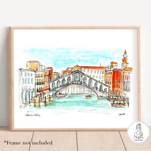 Venice, Italy. Watercolor Illustration, Archival Quality 8x10 or 11x14 print