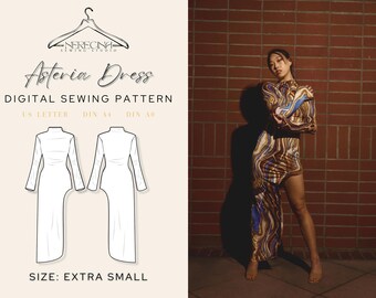 Asteria Dress for Special Occasions Knit Stretch PDF Sewing Pattern | Size  Large - Etsy
