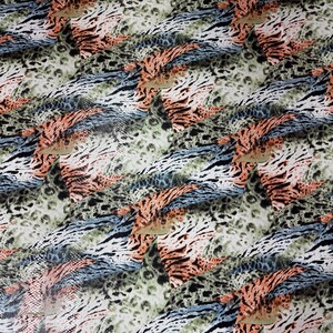 Mixed Animal Printed Spandex | Stretch Fabric for Dresses, Activewear, Swimwear, Dancewear, Apparel, Drapery