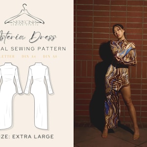 Asteria Dress for Special Occasions Knit Stretch PDF Sewing Pattern | Size Extra Large