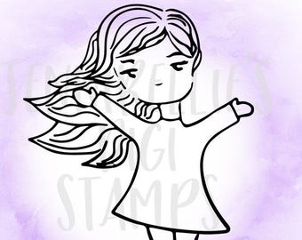 Simple Girl Digi Stamp #4 by Jennibellie