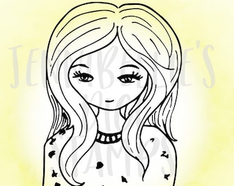 Simple Girl Digi Stamp #3 by Jennibellie