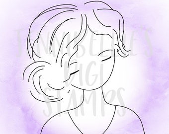 Simple Girl Digi Stamp #1 by Jennibellie