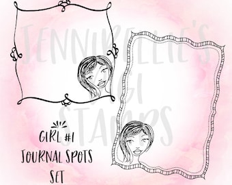 Simple Girl Journal Spots Digi Stamp Set #1 by Jennibellie