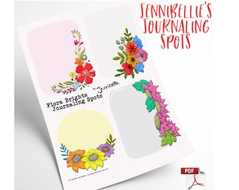 Flora Brights Journaling Spots Digital Collage Sheet by Jennibellie