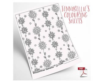 Helianthus Cascade Digital Colouring Sheet by Jennibellie