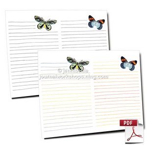 Digitale downloadset voor briefpapier vlinders