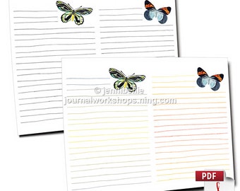 Butterfly Writing Paper Digital Download Set