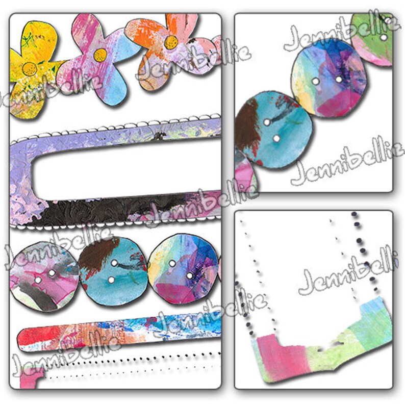 Artful Borders Digital Collage Sheet Etsy