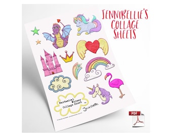 Fantasical Whimsy Digital Collage Sheet by Jennibellie