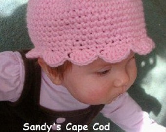 Pretty Pink Petal Hat Infants to Adults, and Pretty Pink Petal Booties 0-12 Months Crochet Pattern PDF 377