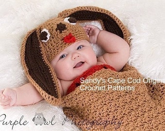 Puppy Cocoon and Beanie Crochet Pattern PDF 345