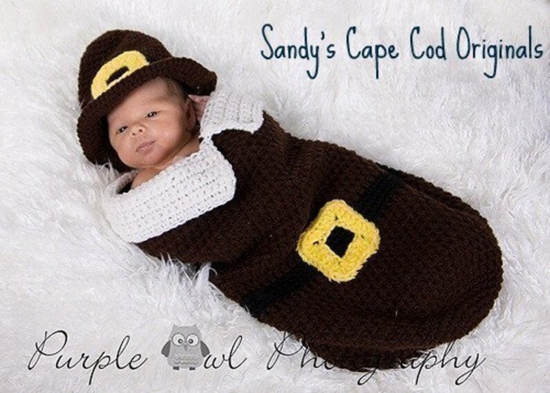 Baby Pilgrim Crochet Pattern Cocoon and Hat Set PDF 240 Etsy