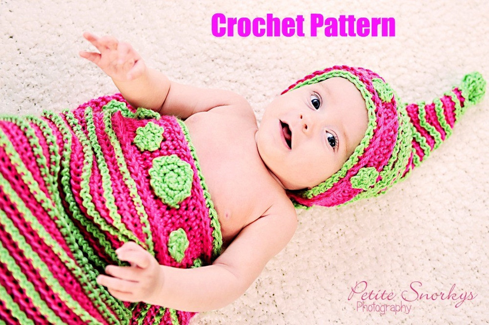 Whimsical Baby Cocoon and Hat Set Crochet Pattern PDF 419 Etsy