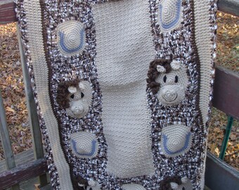 Horse Baby Afghan crochet pattern digital pdf 747