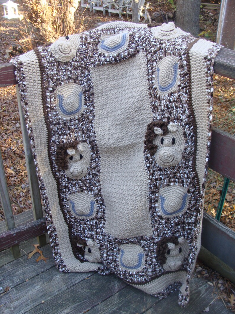 Horse Baby Afghan crochet pattern digital pdf 747 Etsy