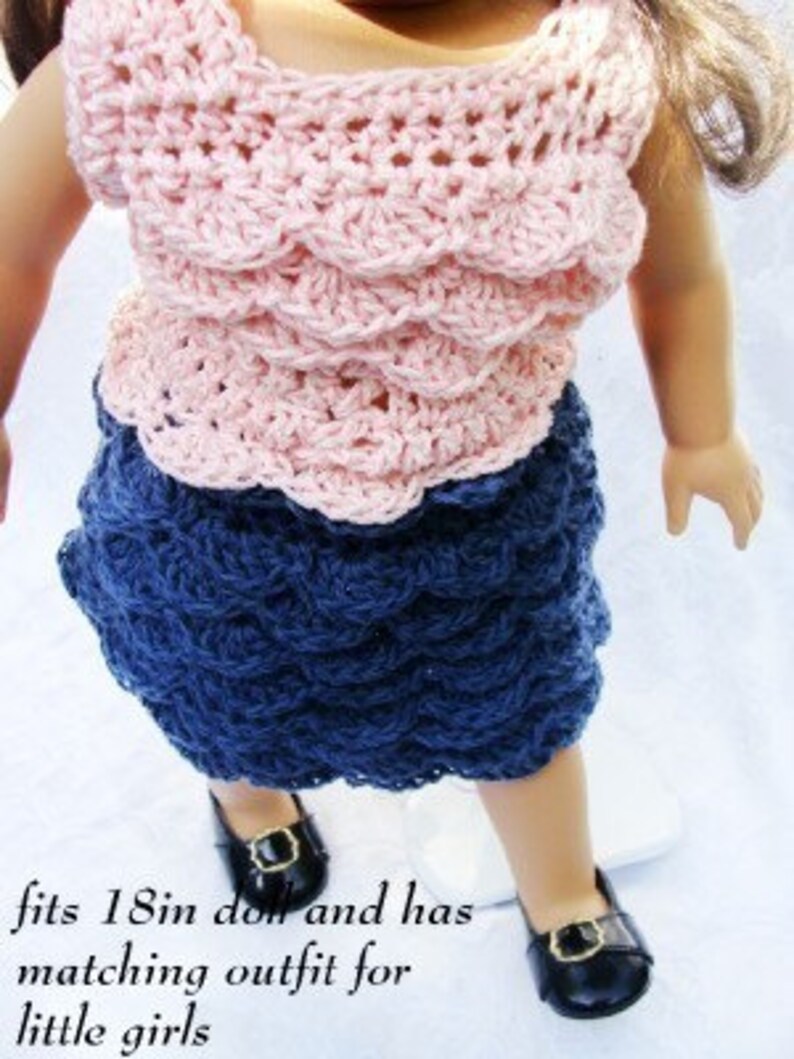 Doll Skirt and Top Crochet Pattern to Fit 18inch Dolls PDF 139 Etsy
