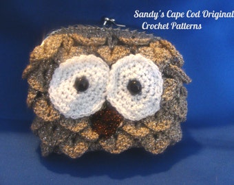 Crochet Owl Purse,Crochet Owl Clutch,Crochet Pattern,Crochet PDF 720