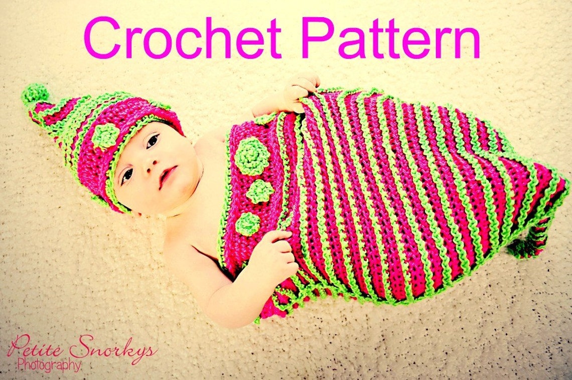 Whimsical Baby Cocoon and Hat Set Crochet Pattern PDF 419 Etsy