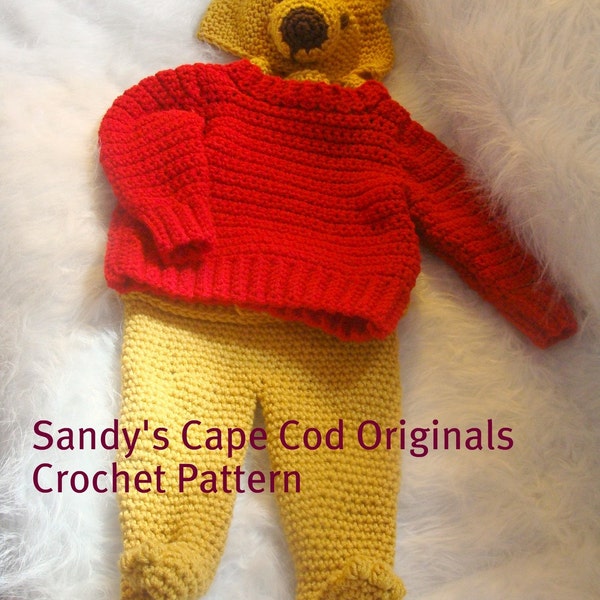Pooh Inspired Baby Layette Set Crochet Pattern PDF545