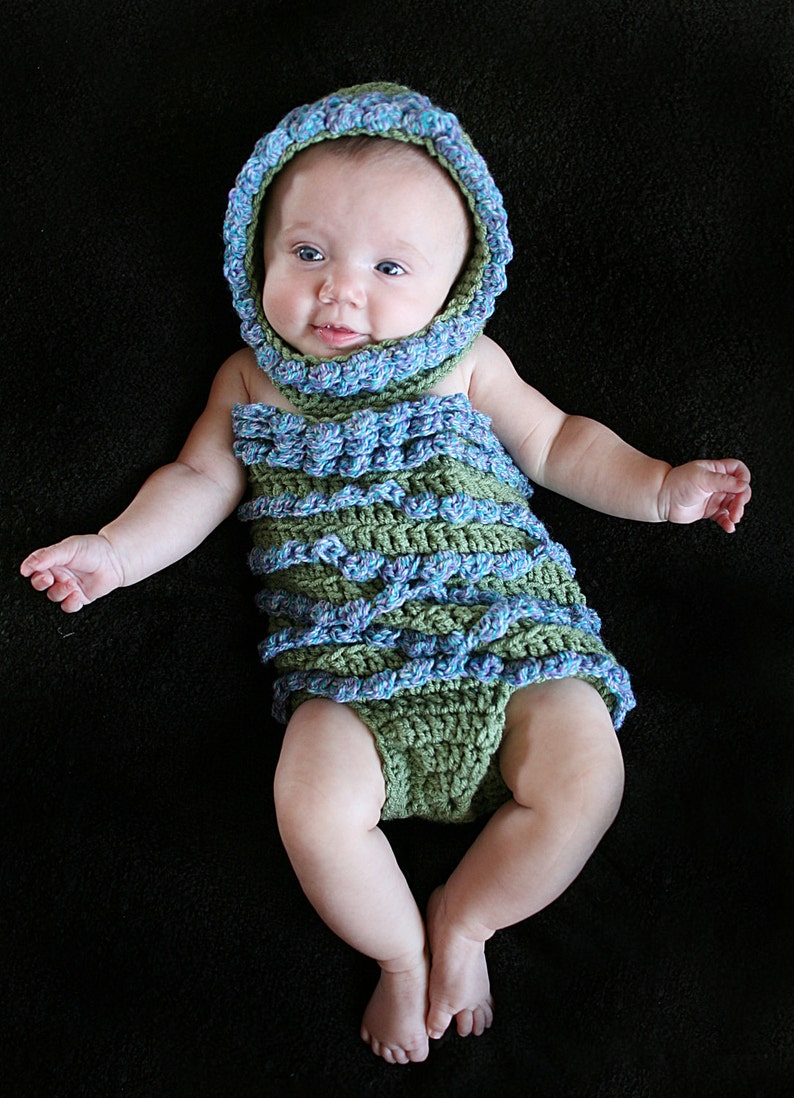 Hydrangea Bonnet and Body Suit Photo Prop Set Crochet Pattern PDF 611 image 1