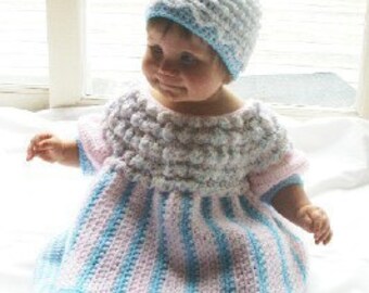 Girls Cups Cake Dress and Hat Crochet Pattern Infant to 2T pdf 406