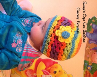 Crochet Mommy and Me Shell Beanie Crochet Pattern pdf 367 worsted weight version