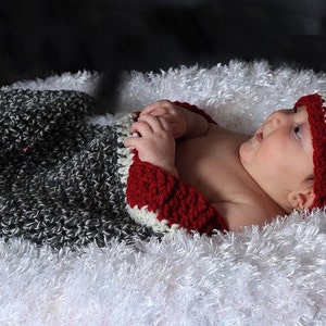 Sock Monkey Inspired Cocoon and Hat Crochet Pattern pdf520 Quick and Easy to crochet