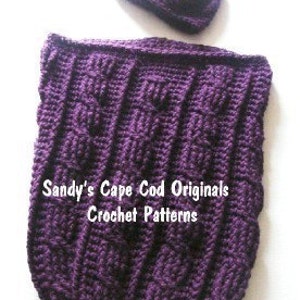 Eggplant Cocoon and Beanie Worsted Weight Version PDF Crochet Pattern 323 image 2