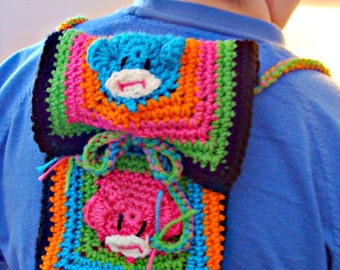 Retro Sock Monkey Backpack Crochet Pattern pdf526