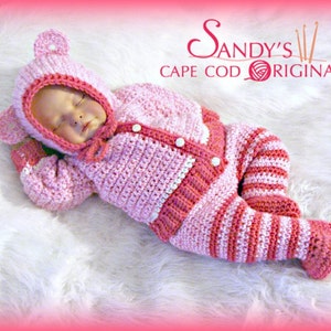 Animal Hooded Cardigan and Pants with Attached Booties Crochet Pattern PDF 639 image 1