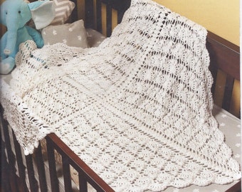 Crochet Lacey Baby Afghan 708 PDF Digital Crochet pattern
