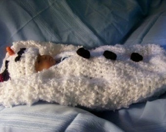 Newborn Snowman Cocoon Crochet Pattern PDF 188