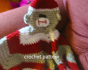 Sock Monkey Toy blankie Crochet Pattern pdf570