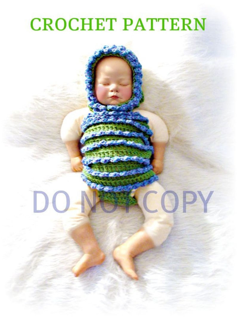 Hydrangea Bonnet and Body Suit Photo Prop Set Crochet Pattern PDF 611 image 3