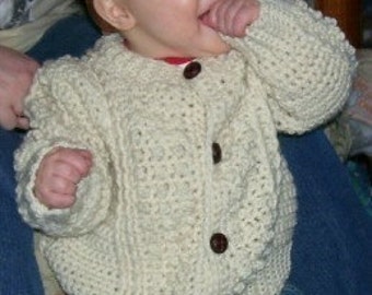 216 PDF  Unisex Toddler Fisherman  Cardigan Sweaters and Hats Crochet Pattern 2T 3T 4T