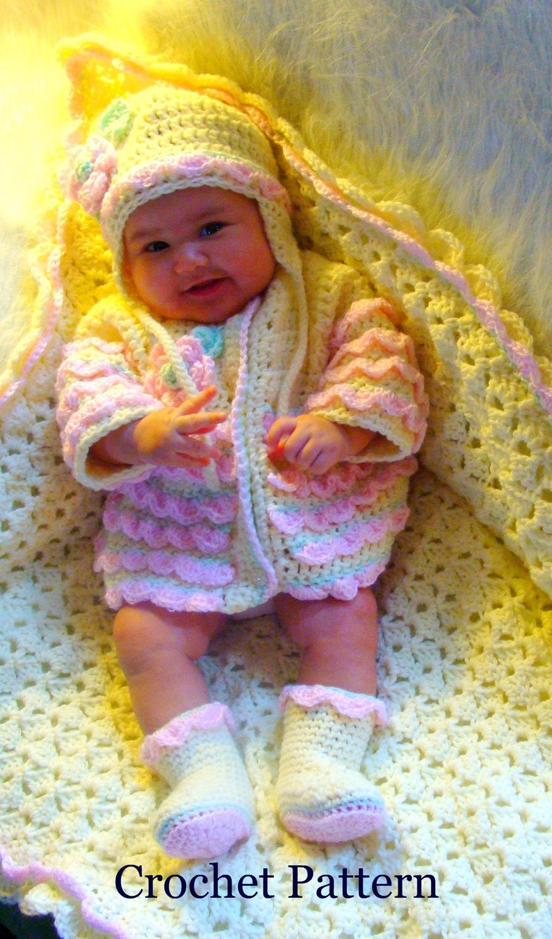 Sweet Baby Layette Set Crochet Pattern PDF 479 image 2