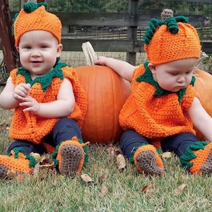 Crochet Baby Pumpkin Costume Digital Crochet Pattern pdf710 image 1