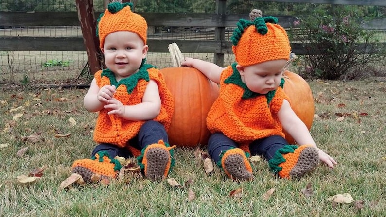 Crochet Baby Pumpkin Costume Digital Crochet Pattern pdf710 image 1