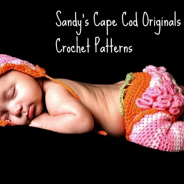 Baby Leg Warmers with Attached Feet Warmers  Diaper Cover and Earflap Hat Crochet Pattern 192 Great Photo Prop