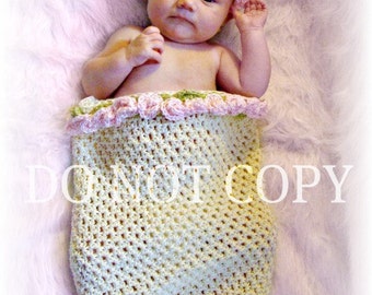 Pretty In Pink Cocoon and Beanie Set Crochet Pattern pdf 164 Instructional Video Included