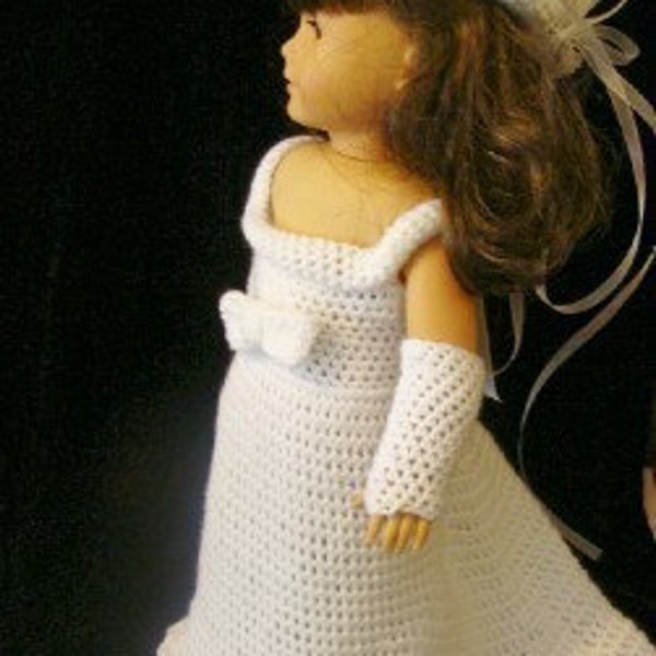 Wedding Dress Set for 18inch dolls Crochet Pattern PDF 161