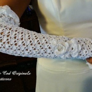 Long Fingerless Gloves Crochet Pattern PDF 157 Irish Crochet Style image 5